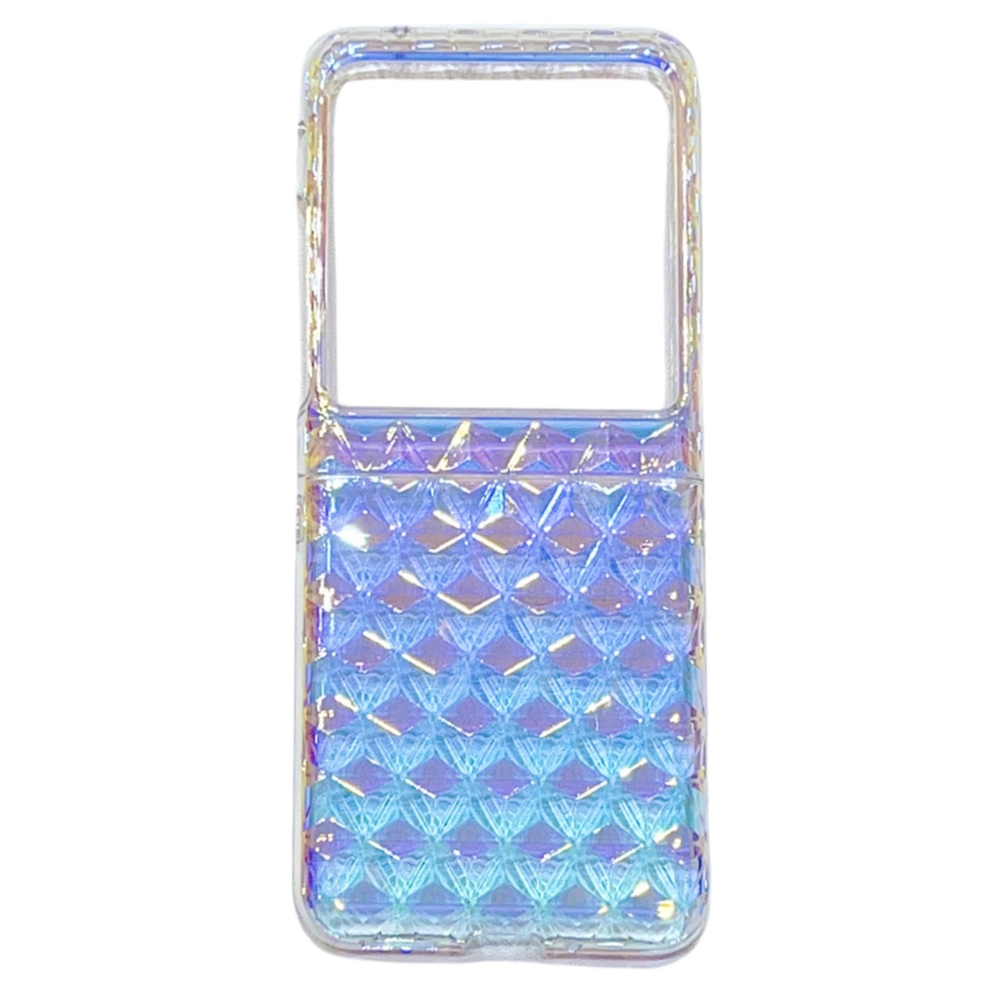 Hard PC Folding Phone Case for Motorola Razr 40 Ultra 5G , Diamond Texture Electroplating Phone Cover - Purple