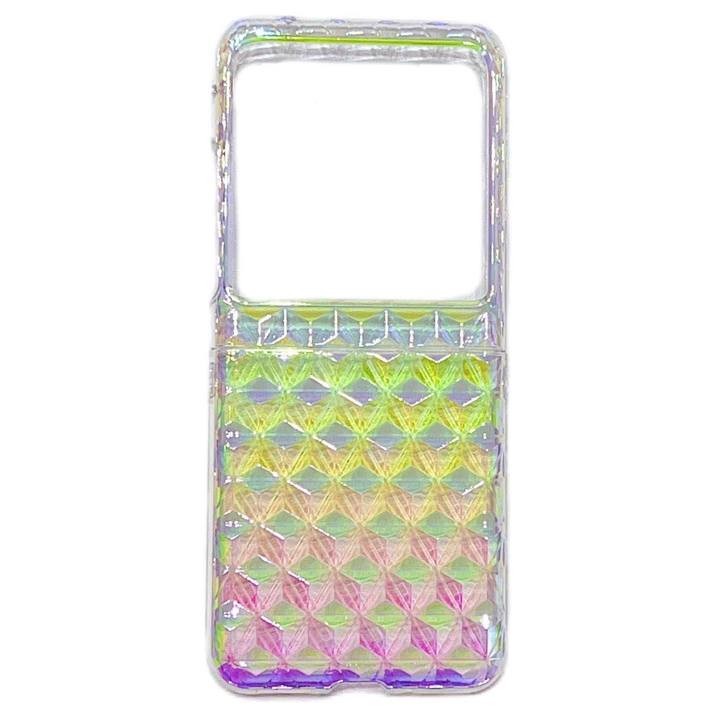 Hard PC Folding Phone Case for Motorola Razr 40 Ultra 5G , Diamond Texture Electroplating Phone Cover - Green