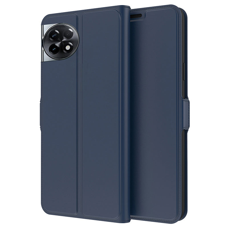 For OnePlus Ace 2 5G / 11R 5G Phone Cover Flip PU Leather Shell Shockproof Stand Phone Case with Card Slot - Blue