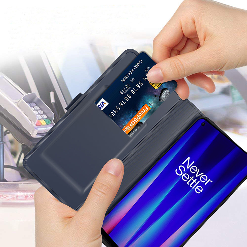 For OnePlus Ace 2 5G / 11R 5G Phone Cover Flip PU Leather Shell Shockproof Stand Phone Case with Card Slot - Blue
