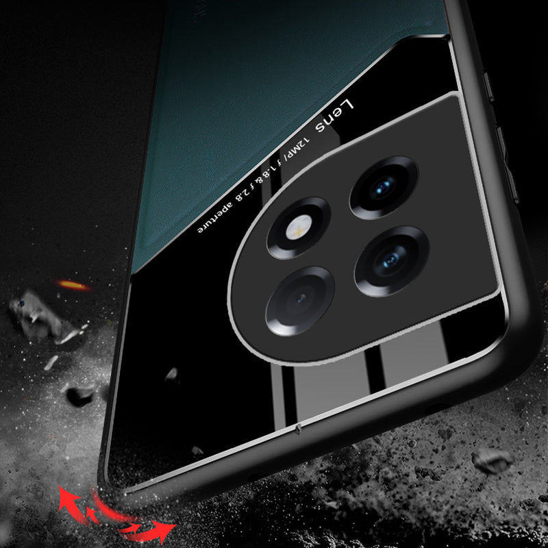 For OnePlus Ace 2 5G / 11R 5G Cover Leather+TPU+PC Cellphone Case Support Car Magnetic Holder - Orange