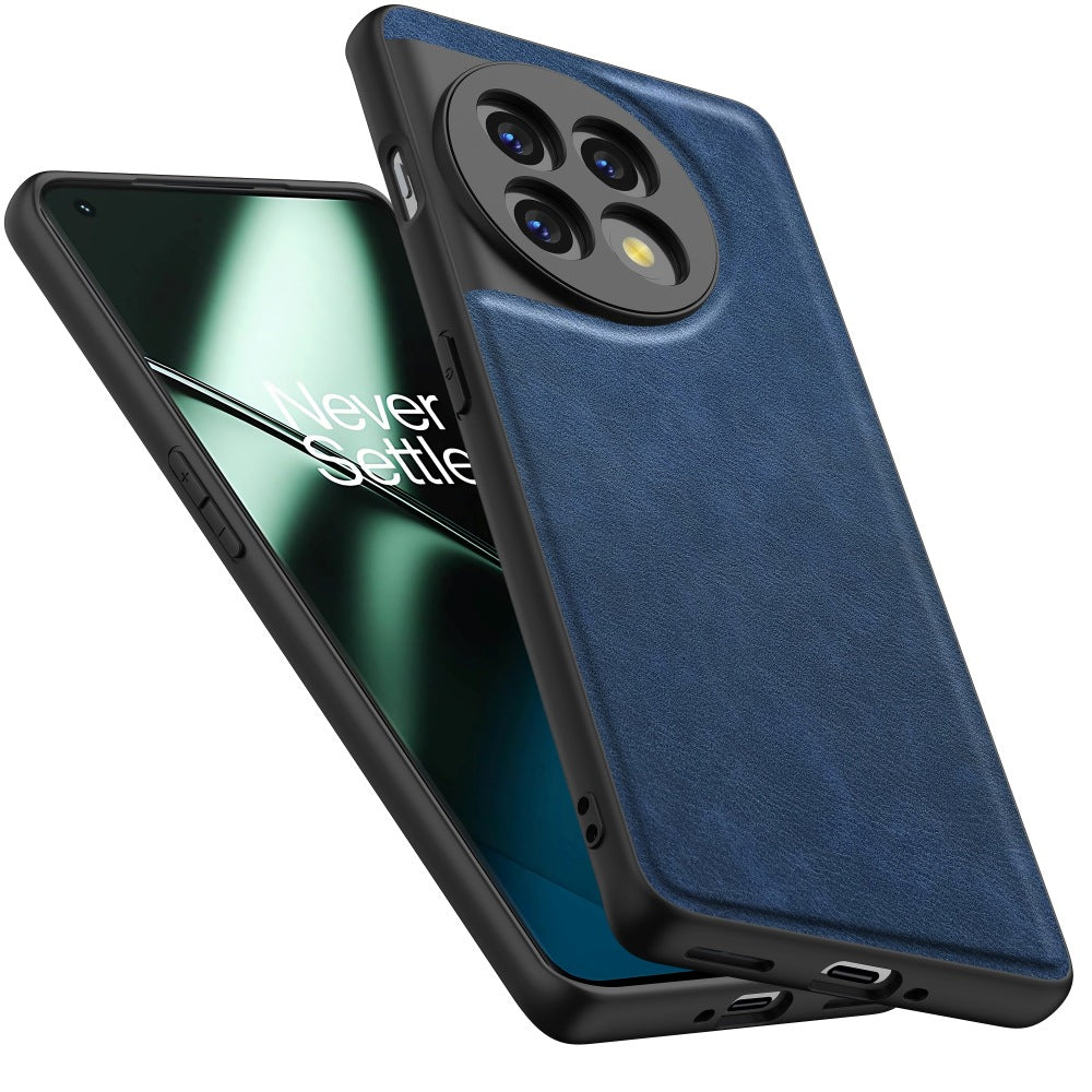 For OnePlus 11 5G PU Leather+TPU+PC Phone Cover Retro Anti-scratch Cell Phone Case - Blue