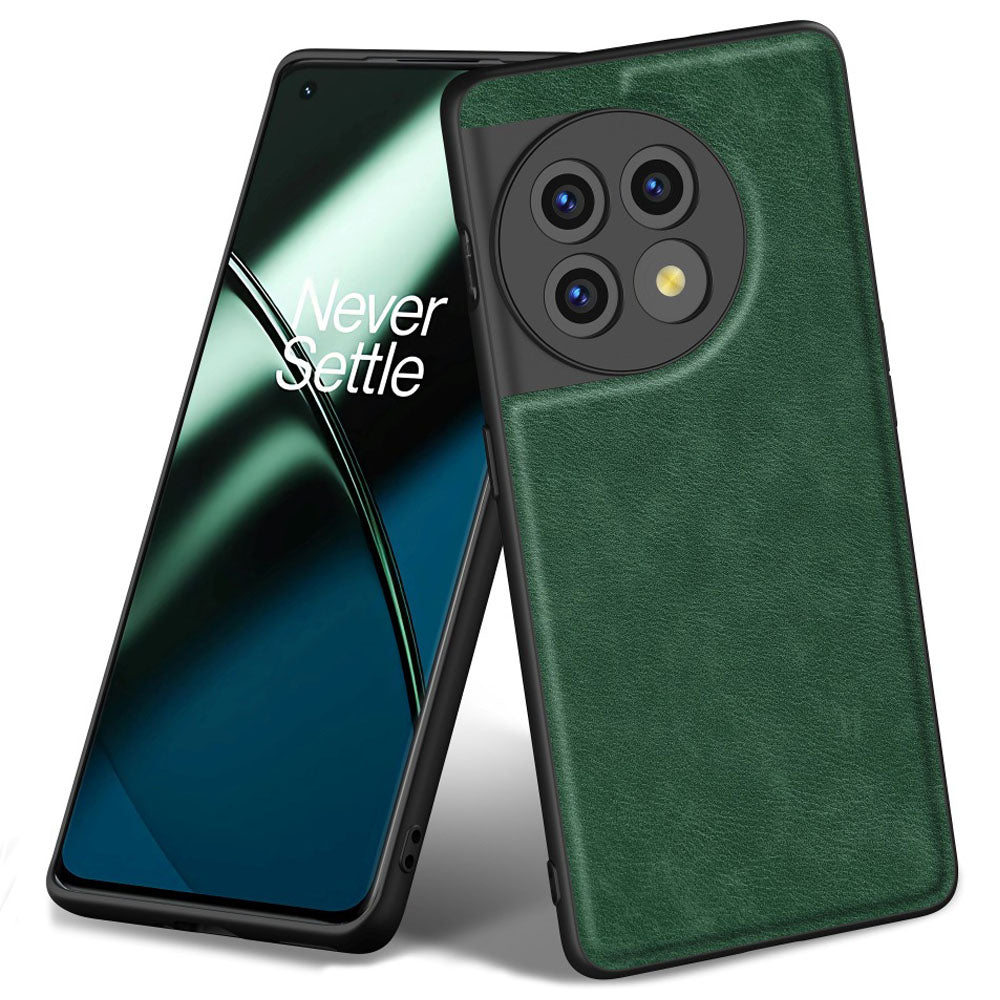 For OnePlus 11 5G PU Leather+TPU+PC Phone Cover Retro Anti-scratch Cell Phone Case - Green