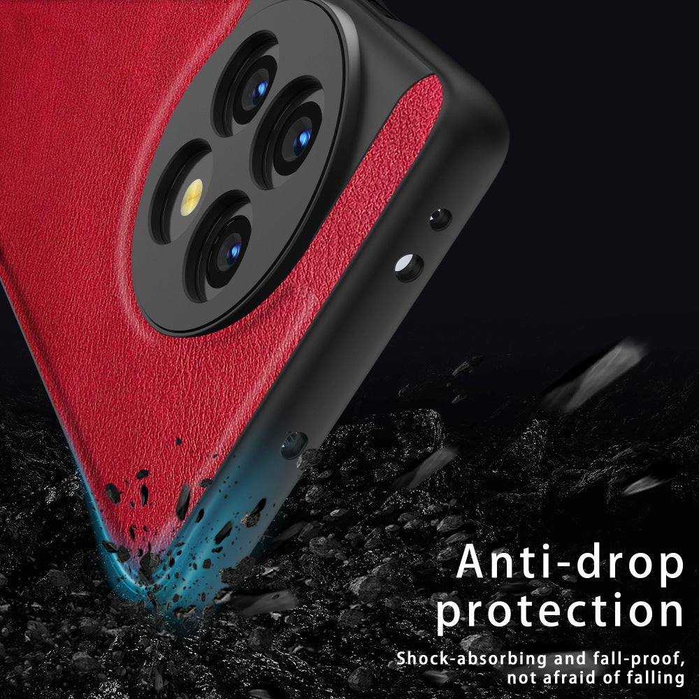 For OnePlus 11 5G PU Leather+TPU+PC Phone Cover Retro Anti-scratch Cell Phone Case - Red