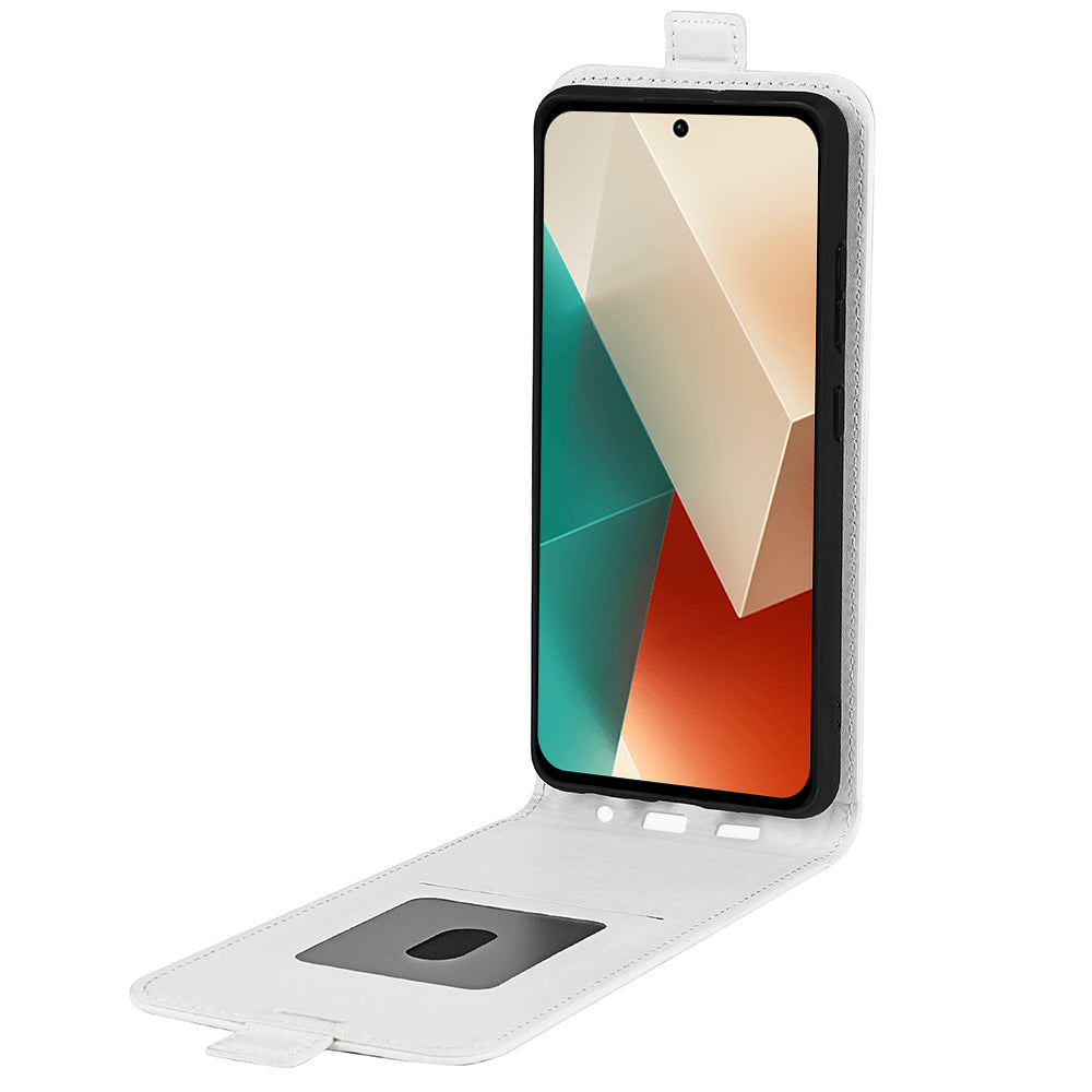 For Xiaomi Redmi Note 13 5G (China) Case Anti-Dust Phone Shell PU Leather Cover with Card Slot - White