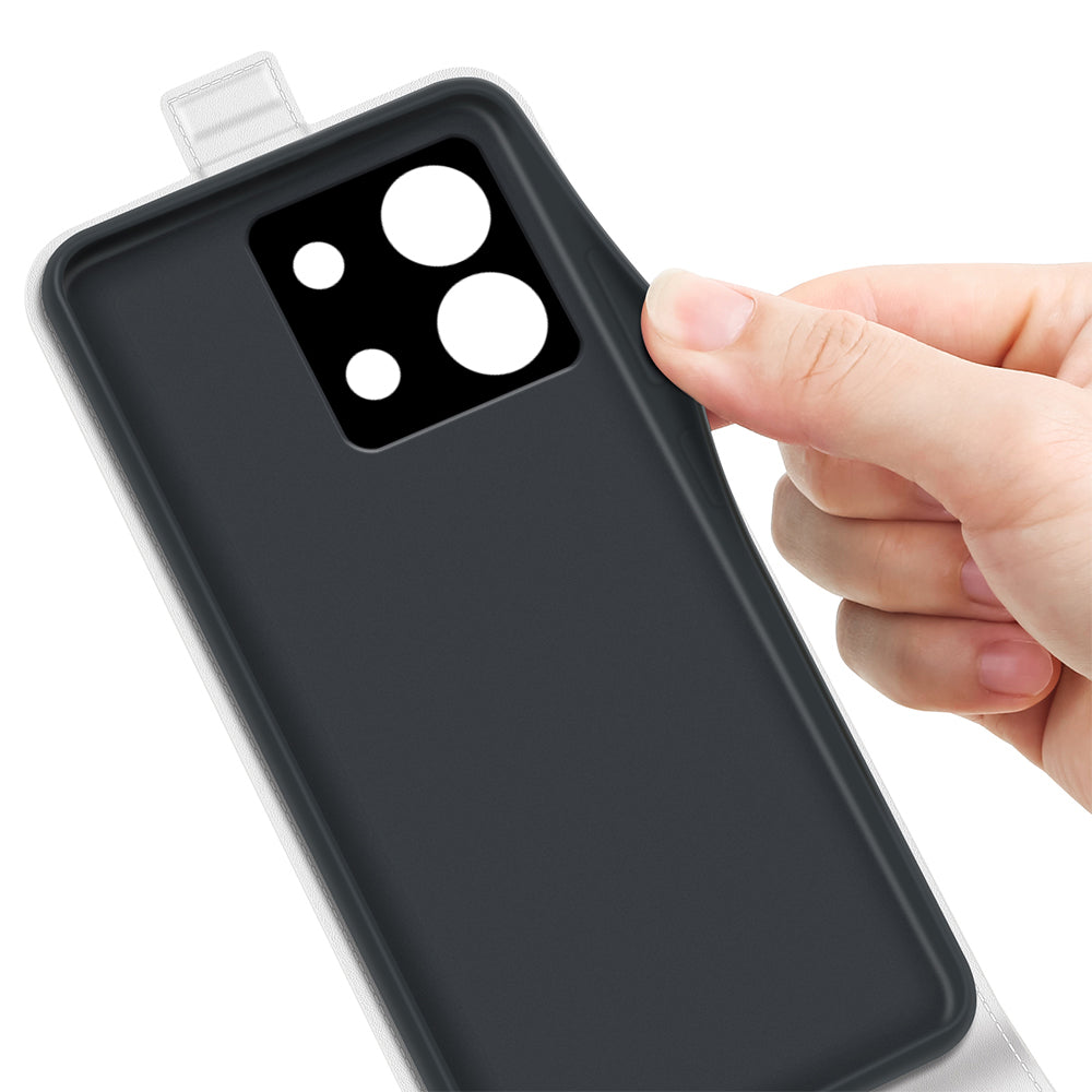 For Xiaomi Redmi Note 13 5G (China) Case Anti-Dust Phone Shell PU Leather Cover with Card Slot - White