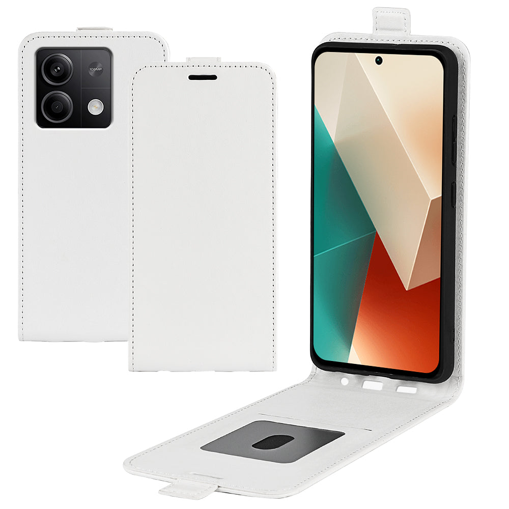 For Xiaomi Redmi Note 13 5G (China) Case Anti-Dust Phone Shell PU Leather Cover with Card Slot - White