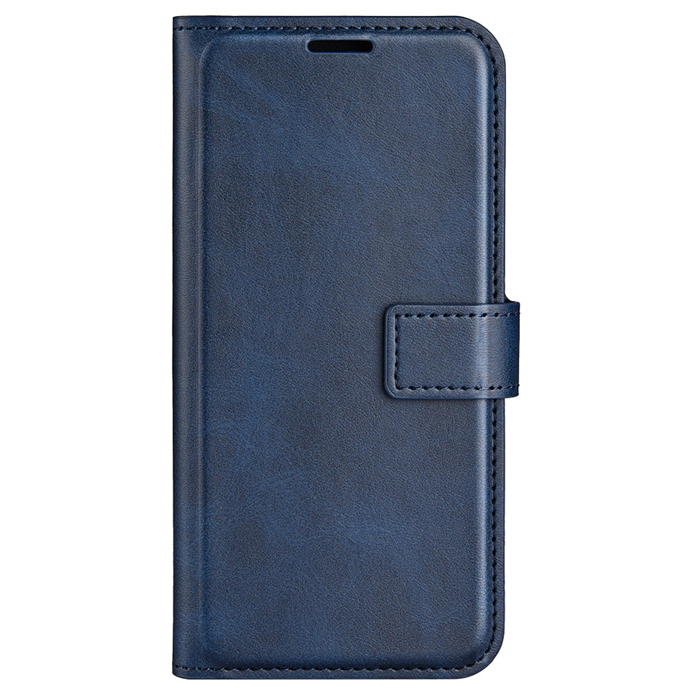 Phone Cover for Xiaomi Redmi Note 13 5G (China) Case Stand PU Leather Calf Texture Phone Shell Wallet - Blue