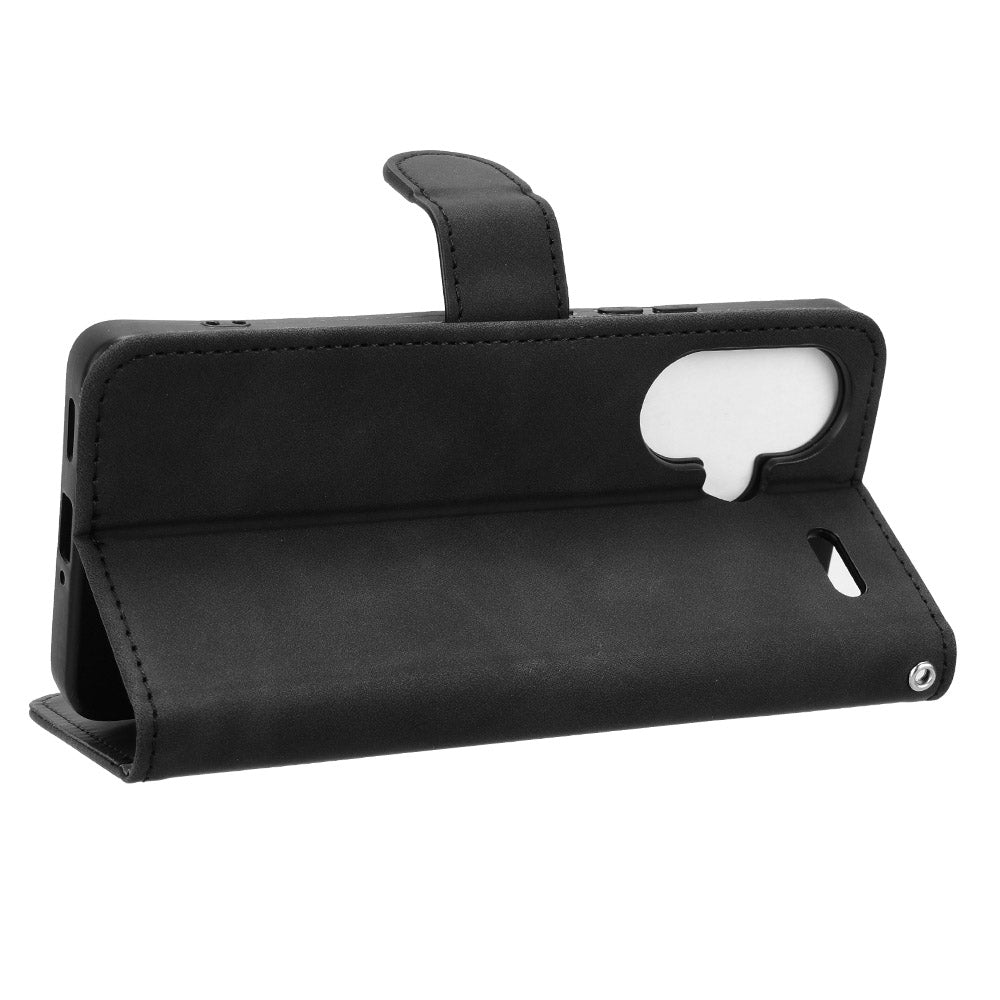 For Xiaomi Redmi Note 13 Pro+ 5G Case Skin-touch Leather Phone Cover - Black