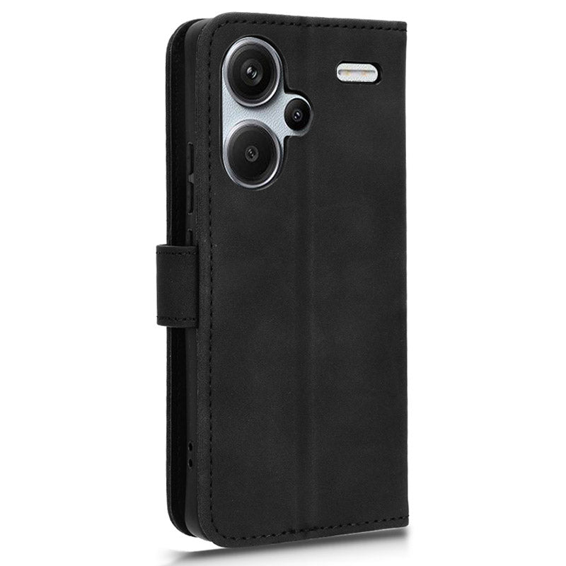 For Xiaomi Redmi Note 13 Pro+ 5G Case Skin-touch Leather Phone Cover - Black