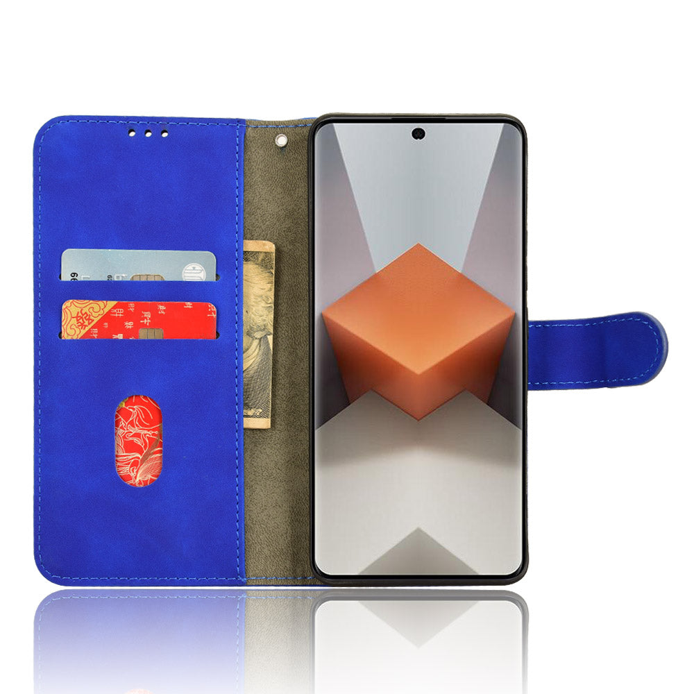 For Xiaomi Redmi Note 13 Pro+ 5G Case Skin-touch Leather Phone Cover - Blue