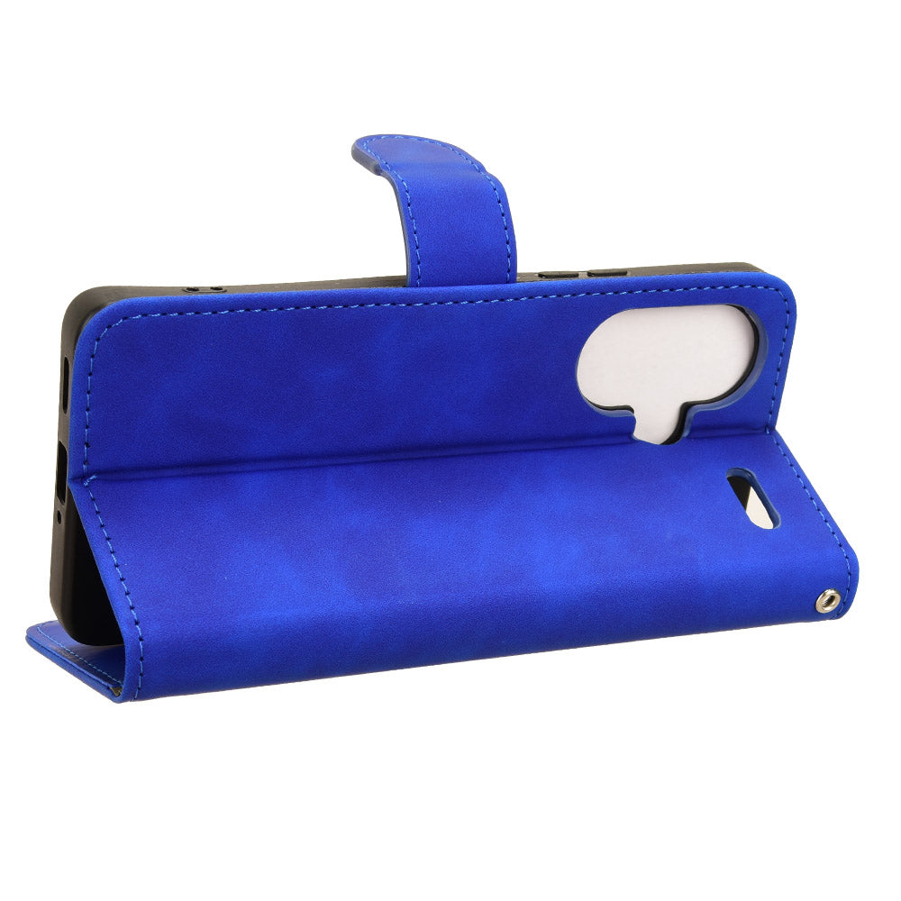 For Xiaomi Redmi Note 13 Pro+ 5G Case Skin-touch Leather Phone Cover - Blue