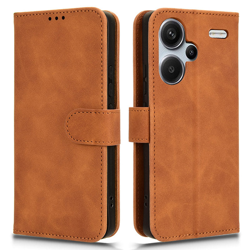 For Xiaomi Redmi Note 13 Pro+ 5G Case Skin-touch Leather Phone Cover - Brown