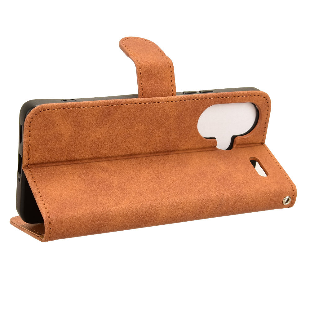 For Xiaomi Redmi Note 13 Pro+ 5G Case Skin-touch Leather Phone Cover - Brown