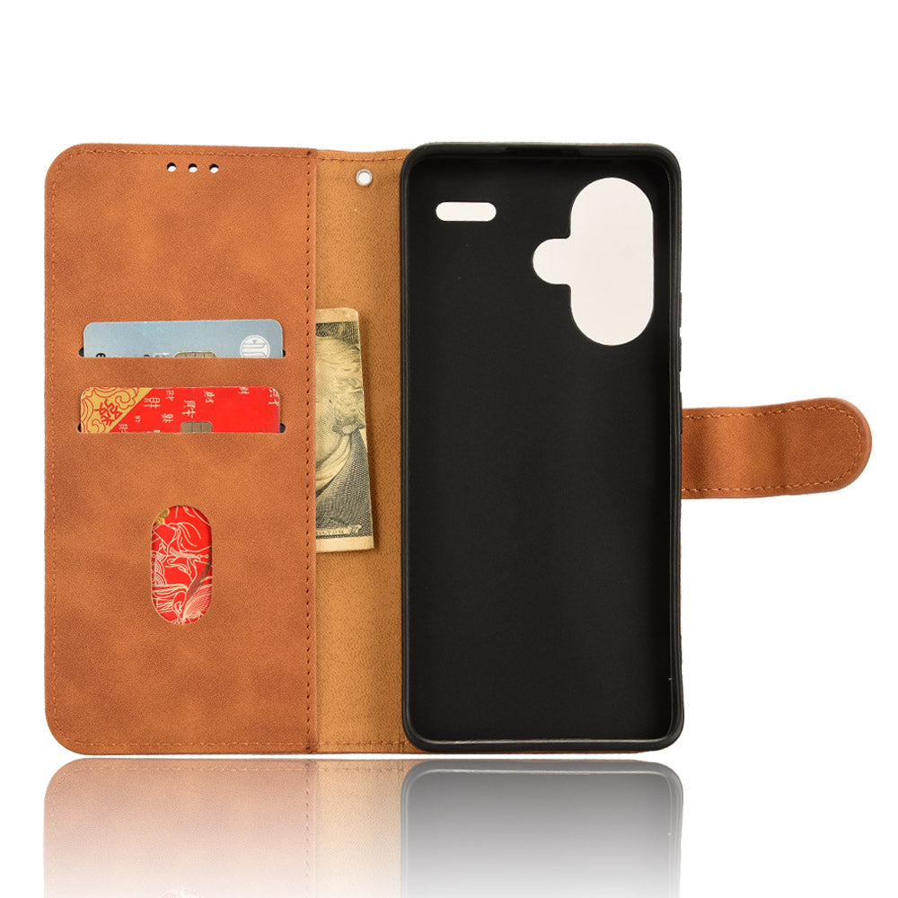 For Xiaomi Redmi Note 13 Pro+ 5G Case Skin-touch Leather Phone Cover - Brown