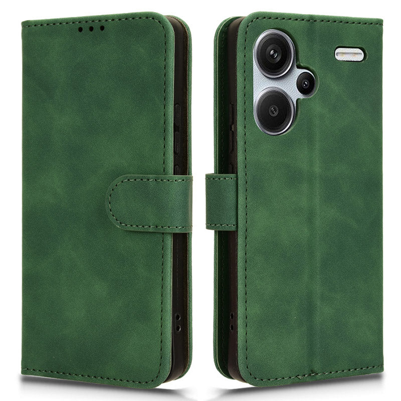 For Xiaomi Redmi Note 13 Pro+ 5G Case Skin-touch Leather Phone Cover - Green
