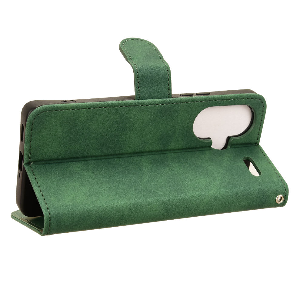 For Xiaomi Redmi Note 13 Pro+ 5G Case Skin-touch Leather Phone Cover - Green