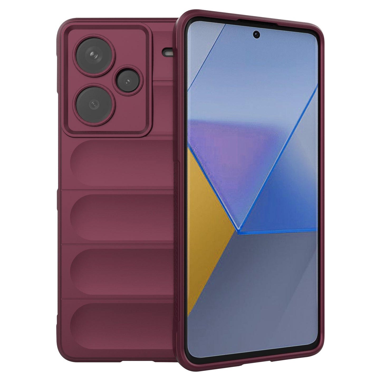 For Xiaomi Redmi Note 13 Pro+ 5G Case Anti-scratch TPU Rugged Phone Cover - Wine Red