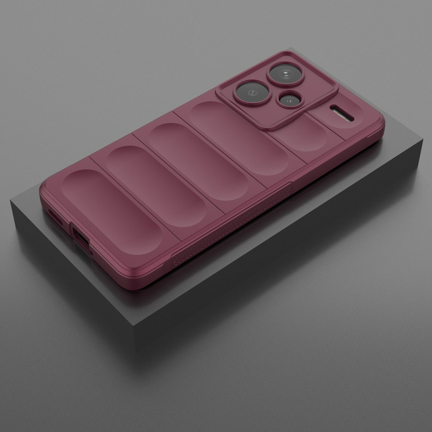 For Xiaomi Redmi Note 13 Pro+ 5G Case Anti-scratch TPU Rugged Phone Cover - Wine Red