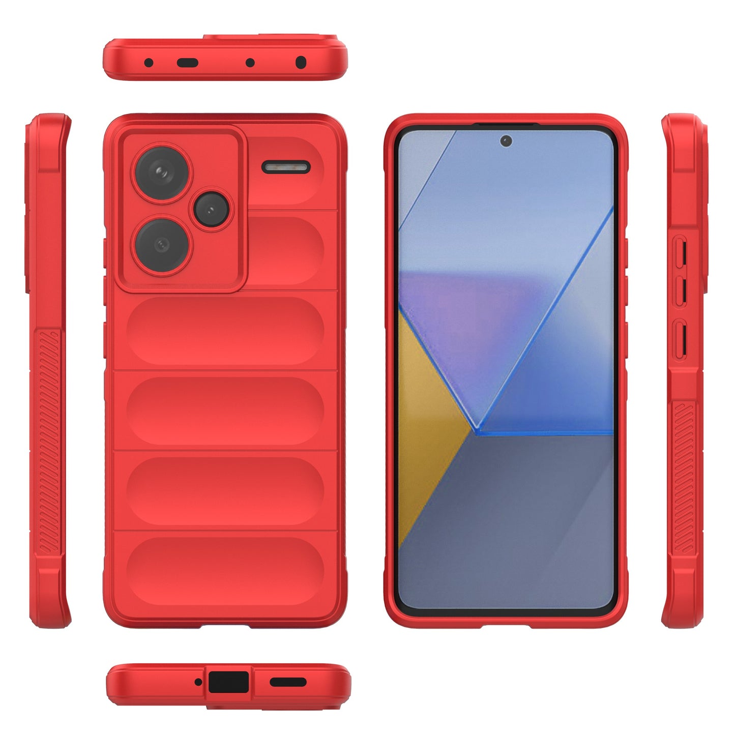 For Xiaomi Redmi Note 13 Pro+ 5G Case Anti-scratch TPU Rugged Phone Cover - Red