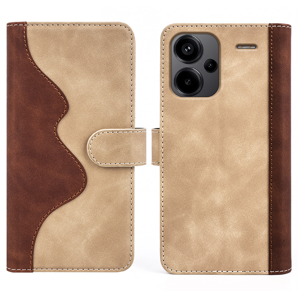 For Xiaomi Redmi Note 13 Pro+ 5G Case Folio Flip PU Leather Wallet Phone Cover - Yellow