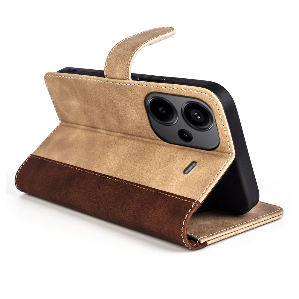 For Xiaomi Redmi Note 13 Pro+ 5G Case Folio Flip PU Leather Wallet Phone Cover - Yellow