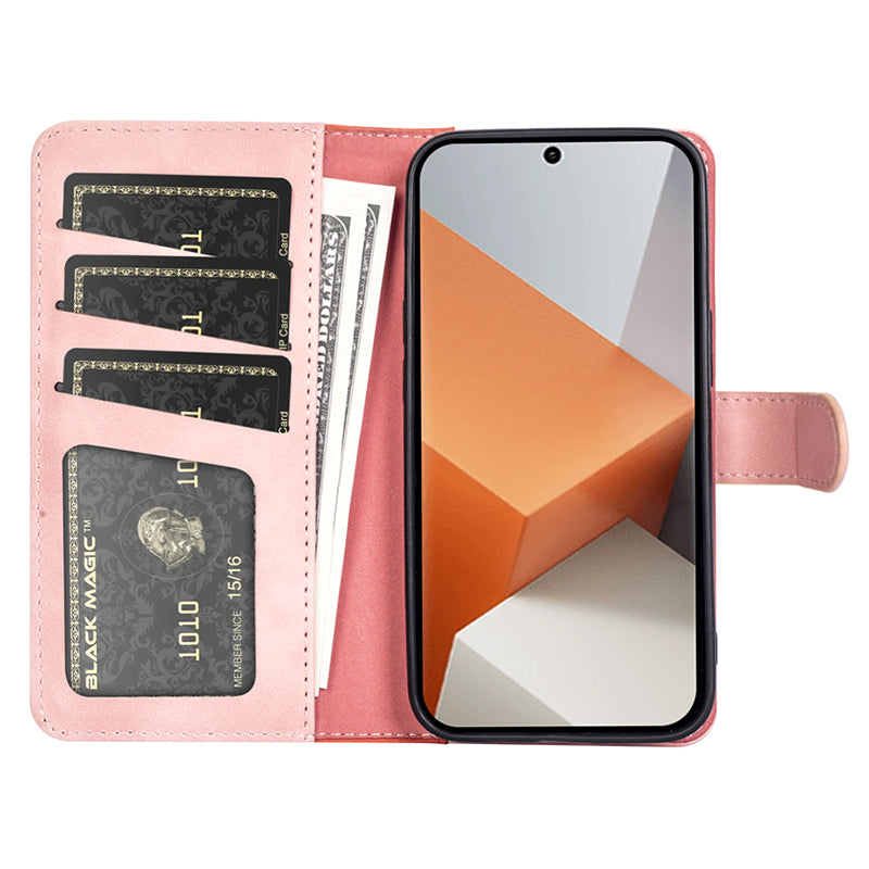 For Xiaomi Redmi Note 13 Pro+ 5G Case Folio Flip PU Leather Wallet Phone Cover - Pink