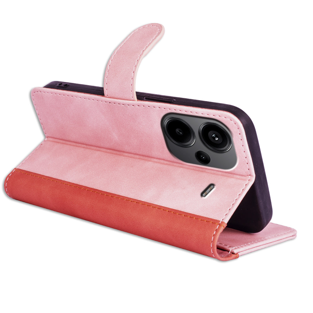 For Xiaomi Redmi Note 13 Pro+ 5G Case Folio Flip PU Leather Wallet Phone Cover - Pink