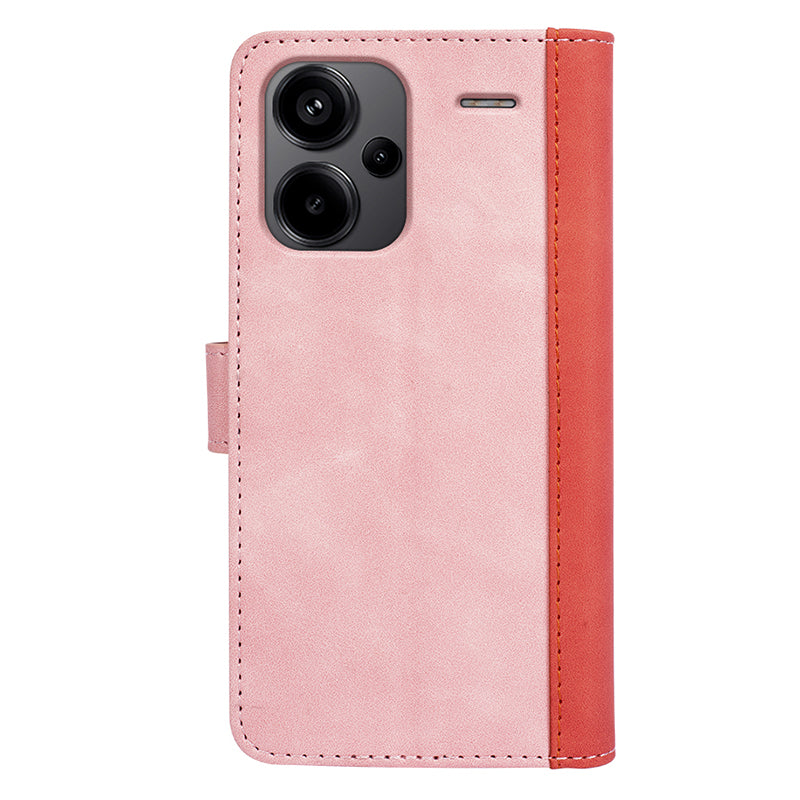 For Xiaomi Redmi Note 13 Pro+ 5G Case Folio Flip PU Leather Wallet Phone Cover - Pink