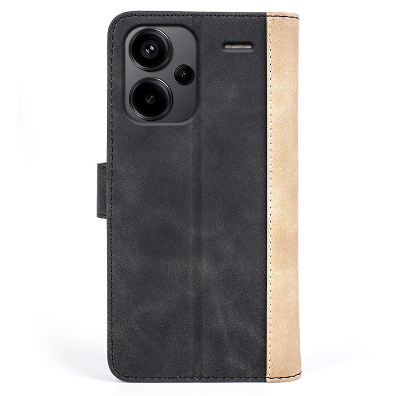 For Xiaomi Redmi Note 13 Pro+ 5G Case Folio Flip PU Leather Wallet Phone Cover - Black