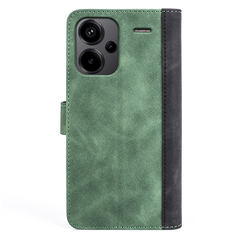 For Xiaomi Redmi Note 13 Pro+ 5G Case Folio Flip PU Leather Wallet Phone Cover - Green
