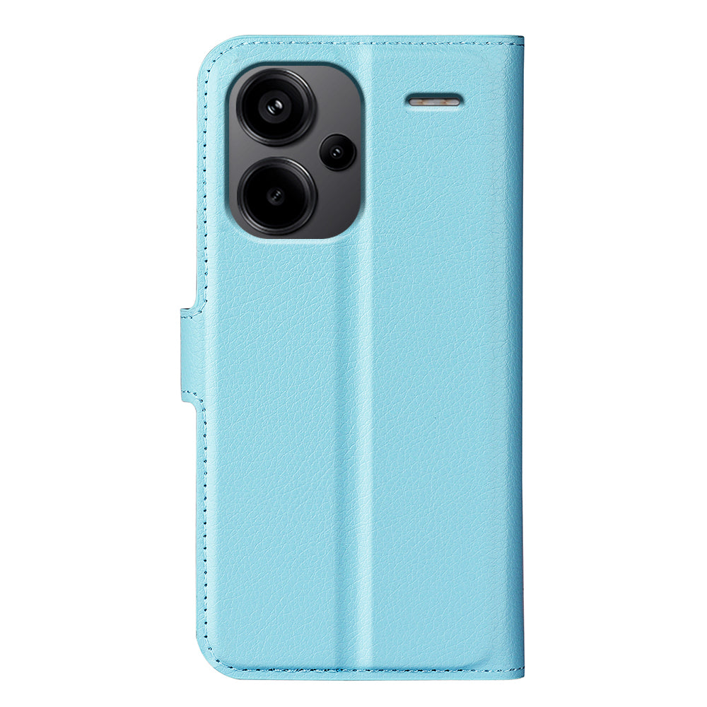 For Xiaomi Redmi Note 13 Pro+ 5G Case Litchi Texture Wallet Stand Leather Phone Shell - Blue