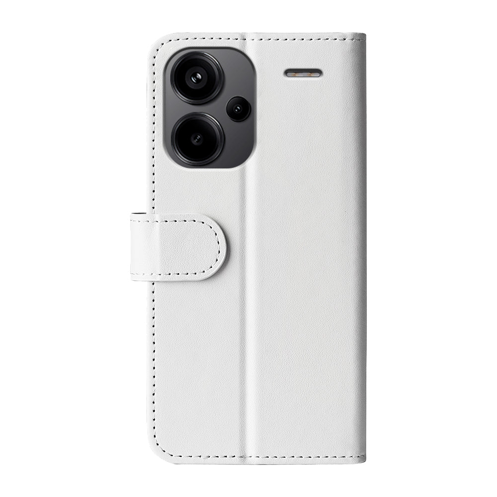 For Xiaomi Redmi Note 13 Pro+ 5G Case PU Leather Magnetic Clasp Phone Cover - White