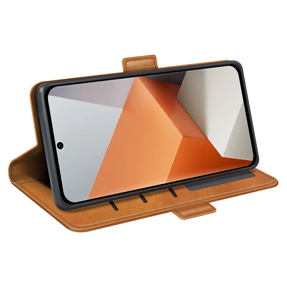 For Xiaomi Redmi Note 13 Pro+ 5G Case Drop Protection Leather Wallet Stand Cellphone Cover - Yellow