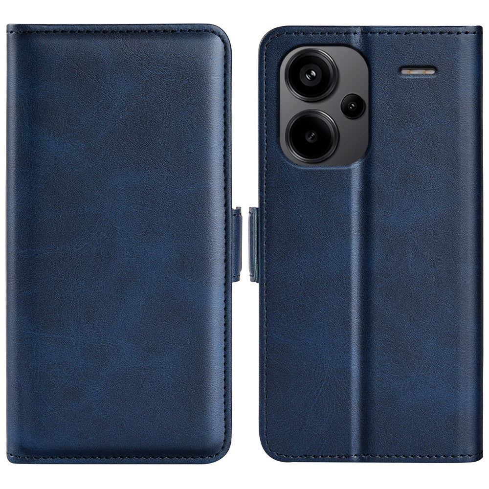 For Xiaomi Redmi Note 13 Pro+ 5G Case Drop Protection Leather Wallet Stand Cellphone Cover - Blue