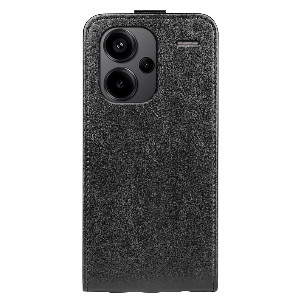 For Xiaomi Redmi Note 13 Pro+ 5G Case Crazy Horse Texture Card Holder Leather Phone Cover - Black