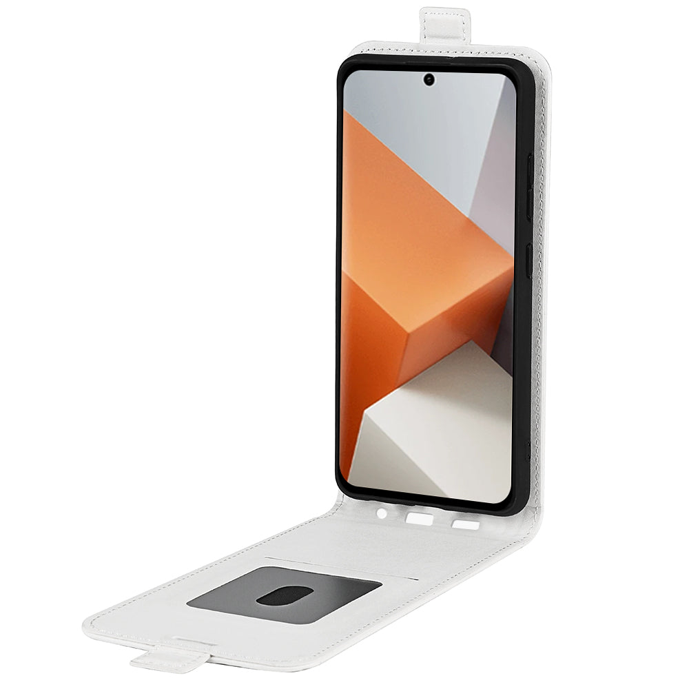 For Xiaomi Redmi Note 13 Pro+ 5G Case Crazy Horse Texture Card Holder Leather Phone Cover - White