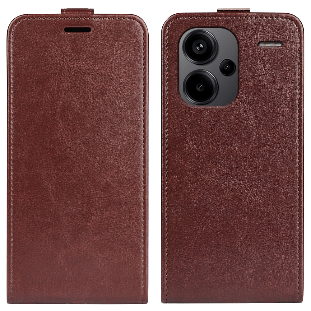 For Xiaomi Redmi Note 13 Pro+ 5G Case Crazy Horse Texture Card Holder Leather Phone Cover - Brown