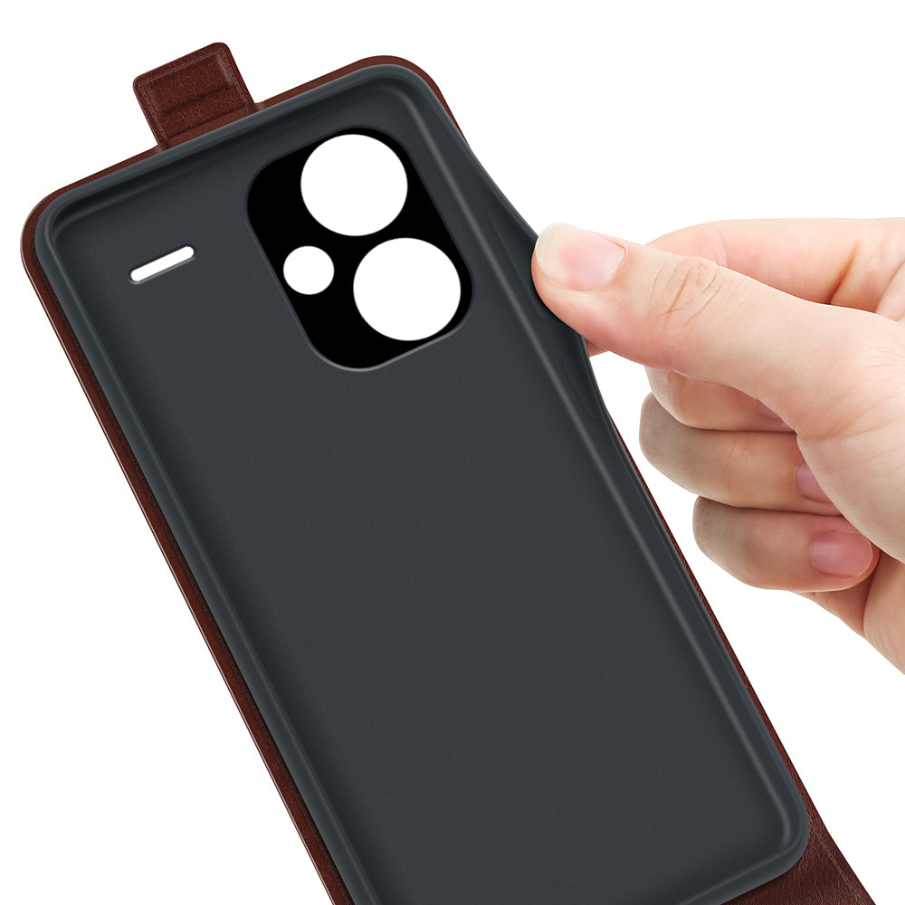 For Xiaomi Redmi Note 13 Pro+ 5G Case Crazy Horse Texture Card Holder Leather Phone Cover - Brown