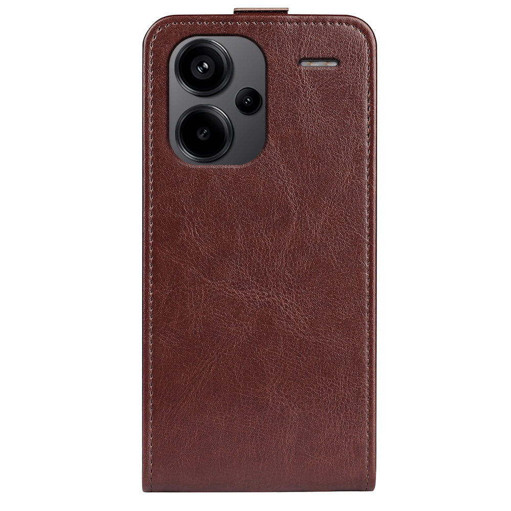 For Xiaomi Redmi Note 13 Pro+ 5G Case Crazy Horse Texture Card Holder Leather Phone Cover - Brown
