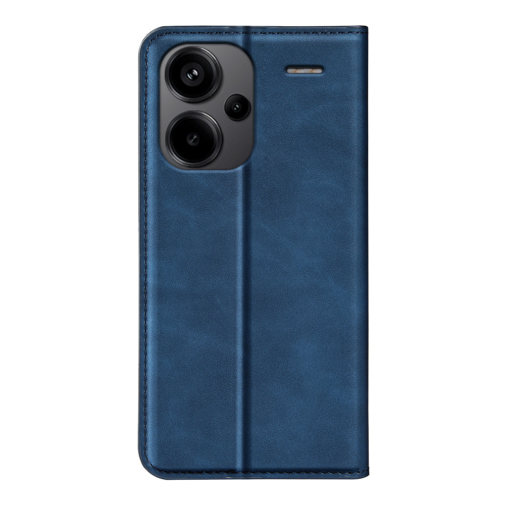 For Xiaomi Redmi Note 13 Pro+ 5G Case PU Leather Skin-touch Phone Wallet Cover - Blue