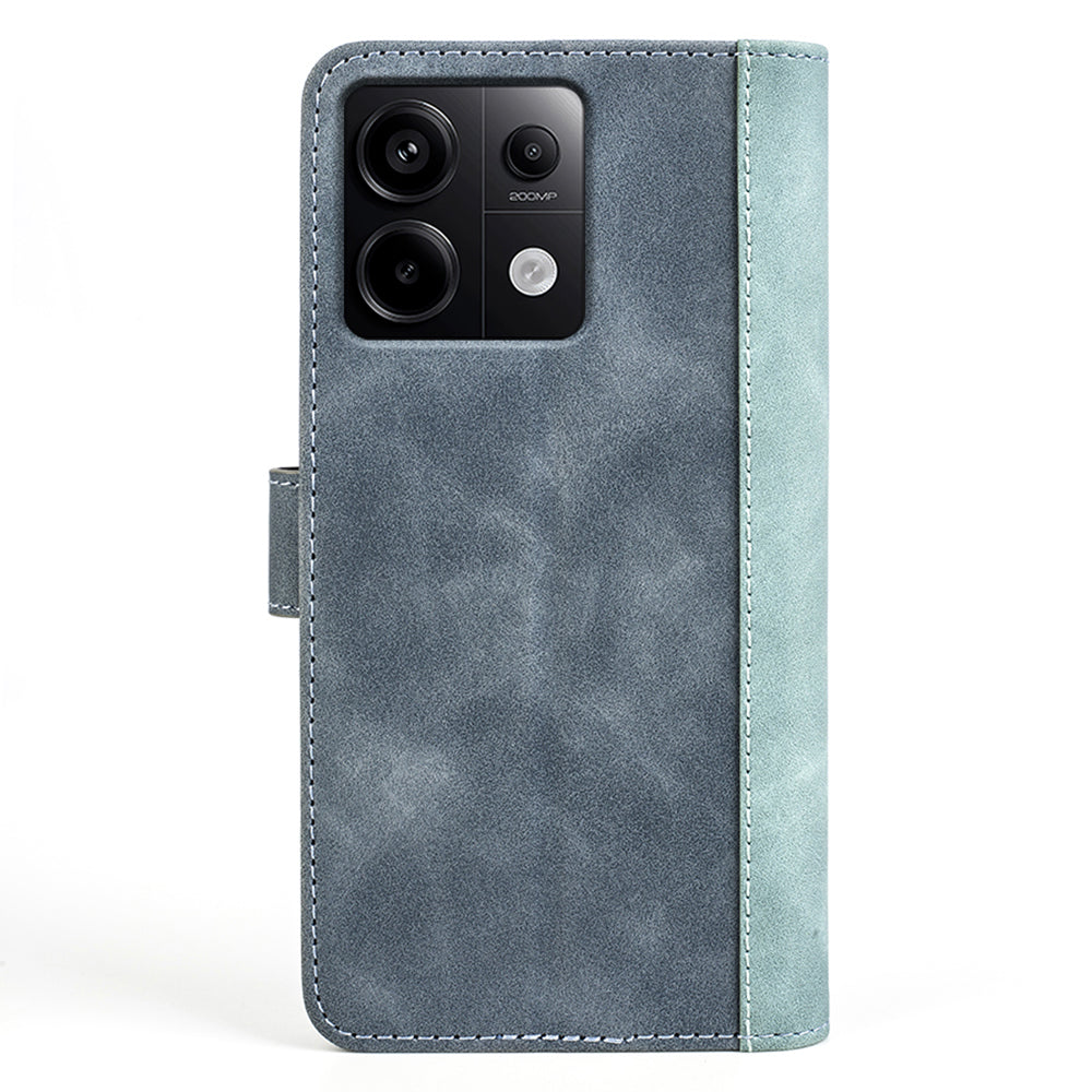 For Xiaomi Redmi Note 13 Pro 5G / Poco X6 5G Case Fully Wrapped PU Leather Wallet Phone Cover - Blue