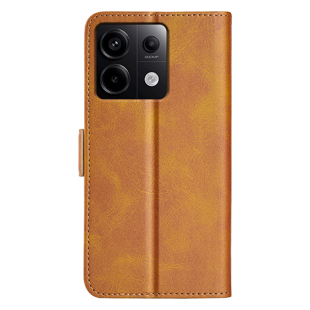 For Xiaomi Redmi Note 13 Pro 5G / Poco X6 5G Case Fall Proof Leather Wallet Stand Cellphone Cover - Yellow