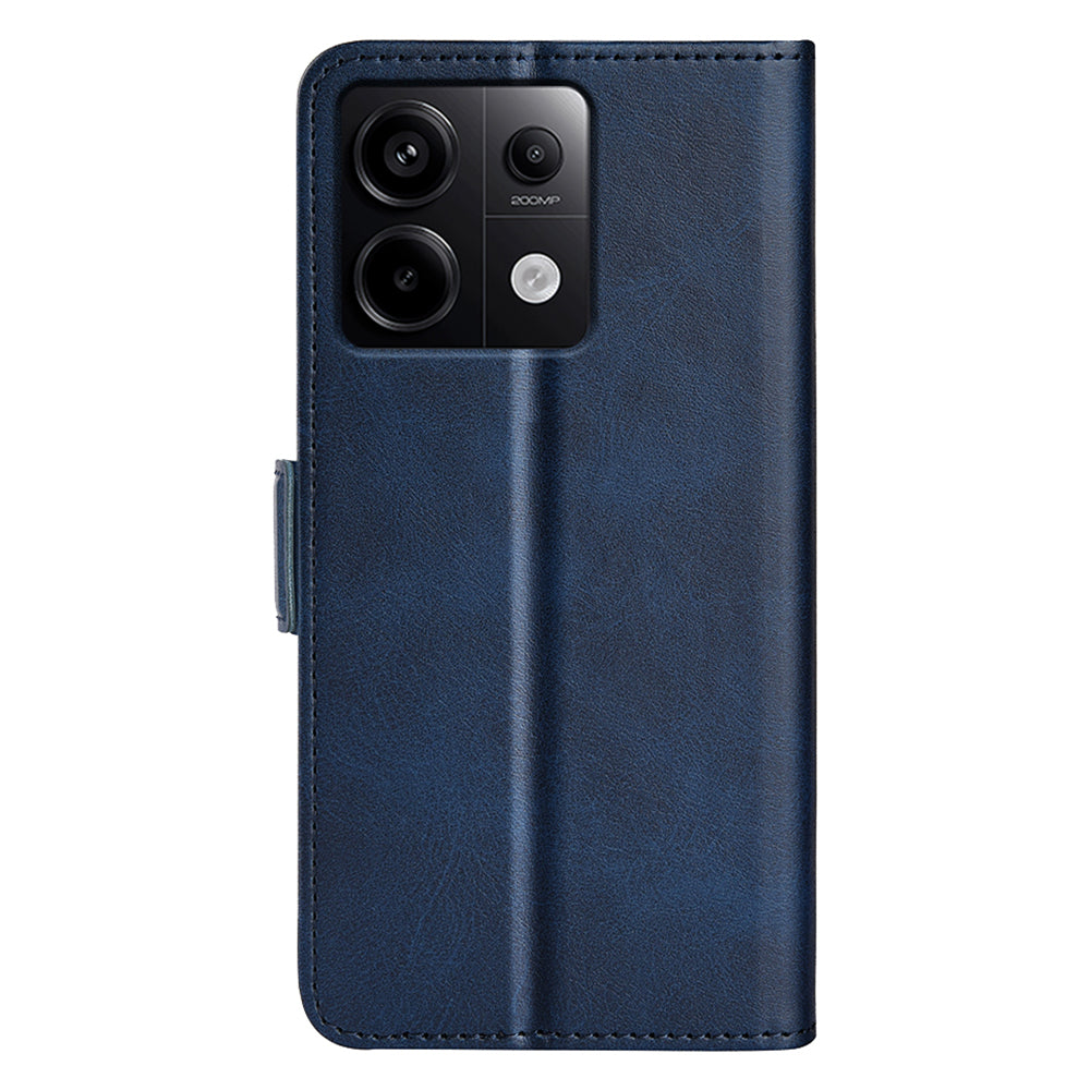 For Xiaomi Redmi Note 13 Pro 5G / Poco X6 5G Case Fall Proof Leather Wallet Stand Cellphone Cover - Blue