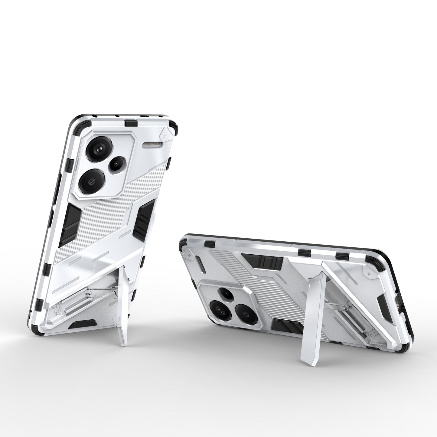 For Xiaomi Redmi Note 13 Pro+ 5G Case Anti-Scratch Kickstand PC+TPU Phone Cover - White