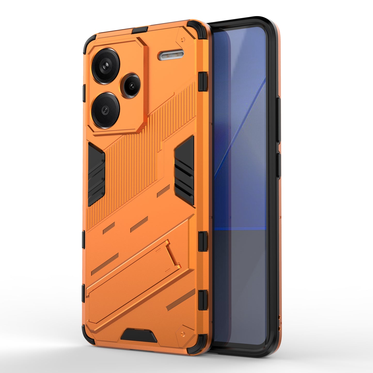 For Xiaomi Redmi Note 13 Pro+ 5G Case Anti-Scratch Kickstand PC+TPU Phone Cover - Orange