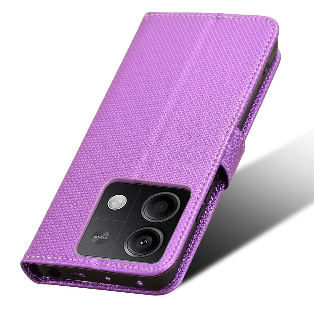 For Xiaomi Redmi Note 13 5G Case Magnetic Clasp Leather Wallet Cover - Purple