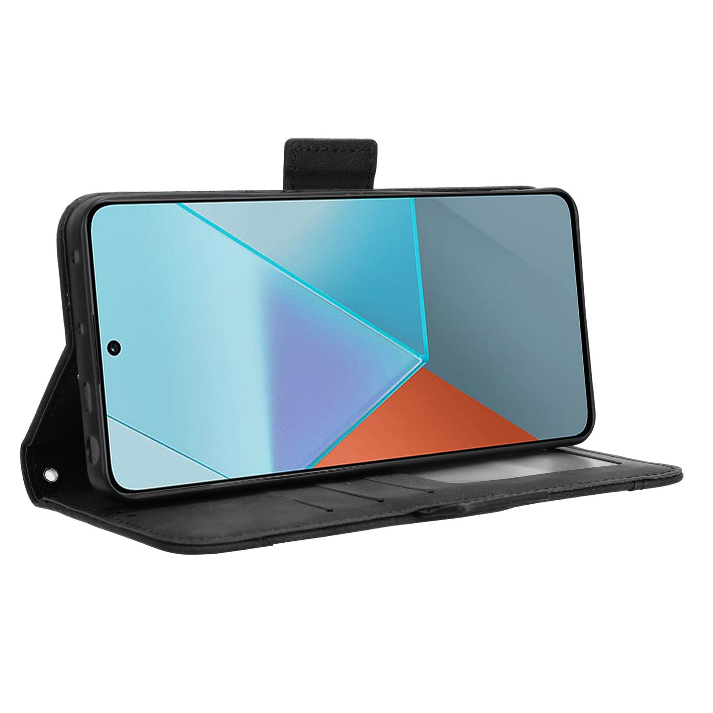 For Xiaomi Redmi Note 13 Pro 5G / Poco X6 5G PU Leather Case Phone Cover with Wallet Stand - Black