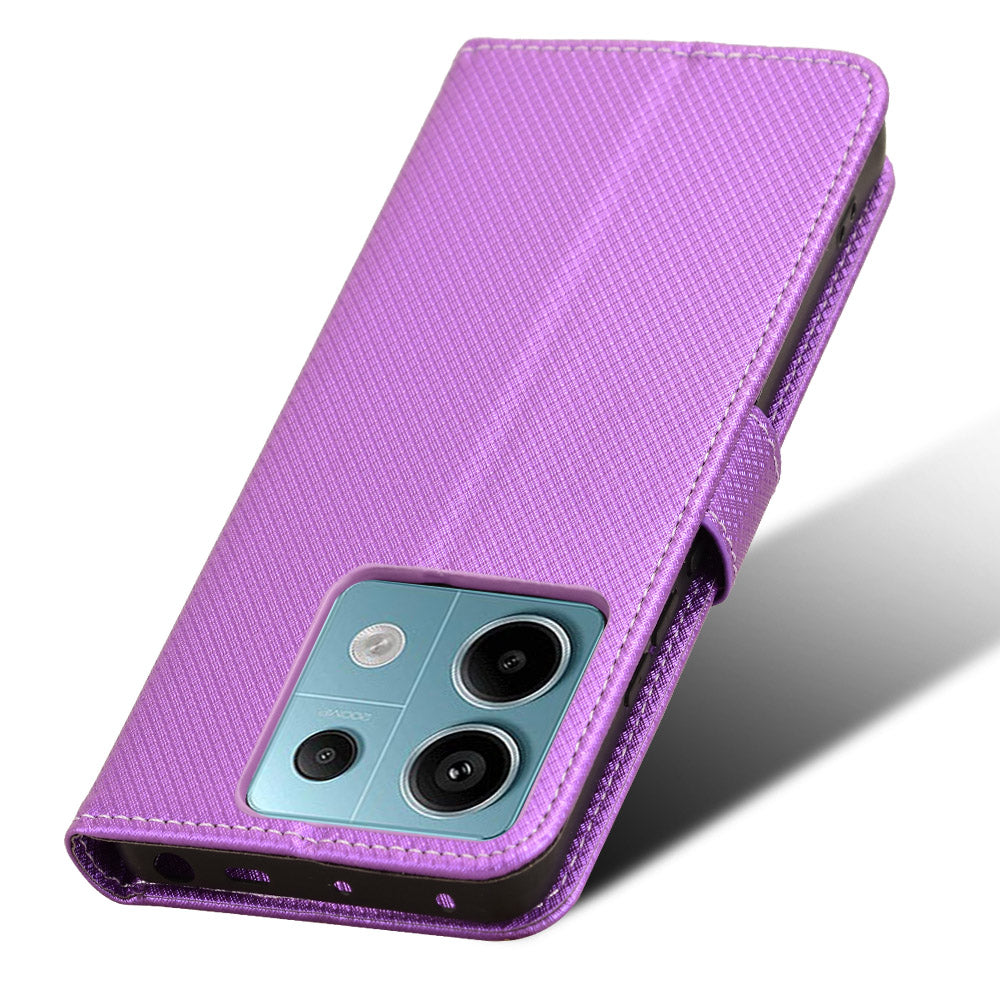 For Xiaomi Redmi Note 13 Pro 5G / Poco X6 5G Phone Case Anti-Scratch Shell Magnetic PU Leather Wallet Phone Cover - Purple