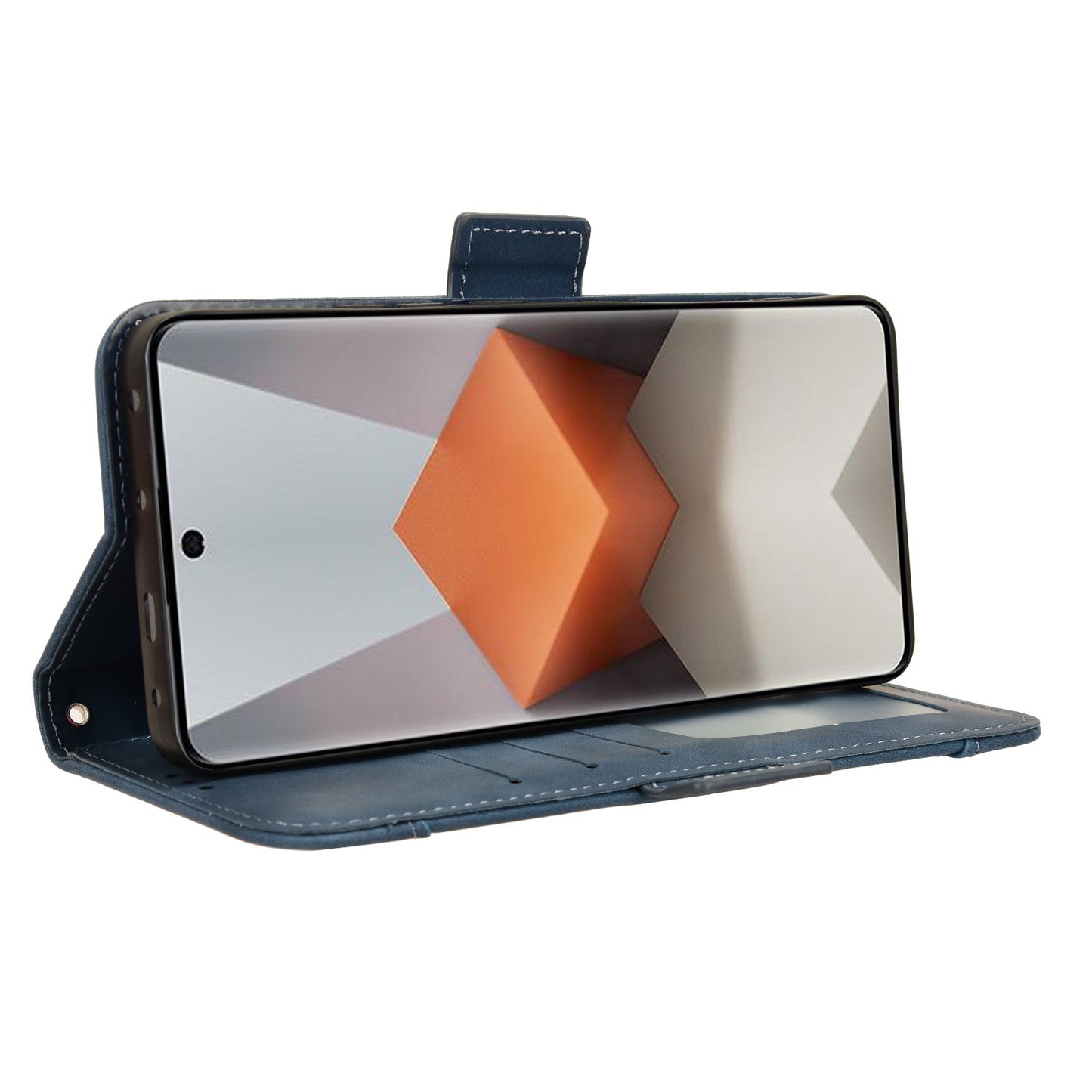 For Xiaomi Redmi Note 13 Pro+ 5G Anti-Scratch Phone Shell Leather Case Wallet Stand Phone Cover - Blue